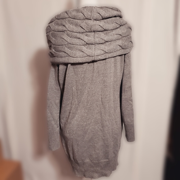 'Soho Street' Long Silver Cowl Neck Sweater - Picture 2 of 3